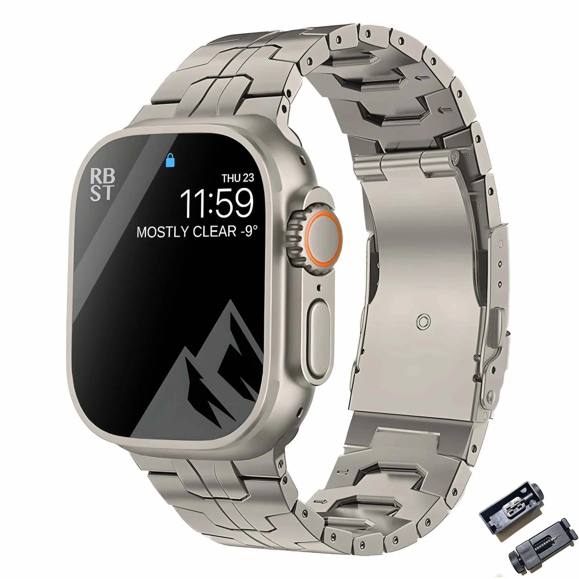 Luxury Titanium Strap for Apple Watch Band Ultra 49mm 45mm 44mm 41mm 38mm Men's Style Bracelet Correa for IWatch SE 8 7 6 5 4 3 Pinnacle Luxuries