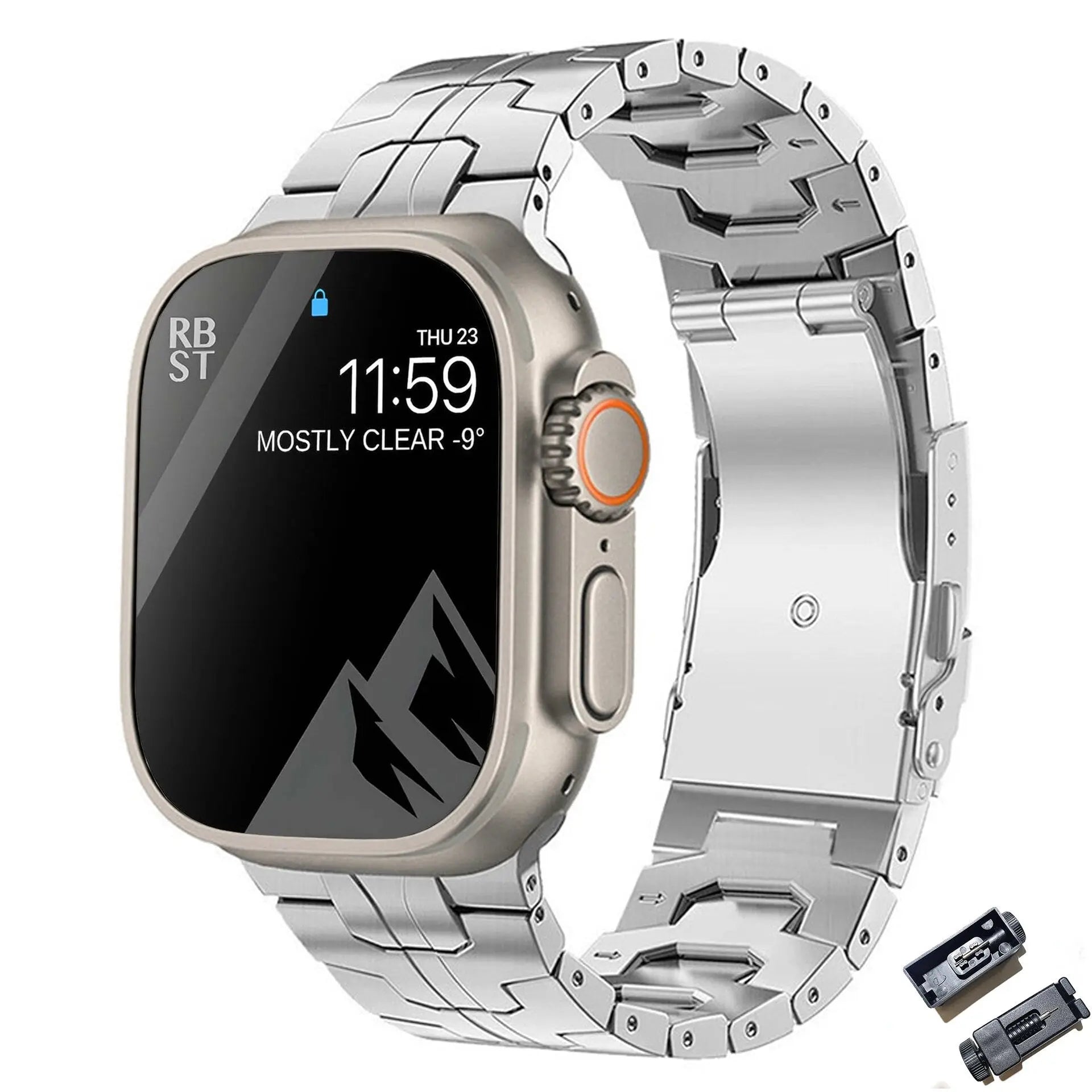Luxury Titanium Strap for Apple Watch Band Ultra 49mm 45mm 44mm 41mm 38mm Men's Style Bracelet Correa for IWatch SE 8 7 6 5 4 3 Pinnacle Luxuries