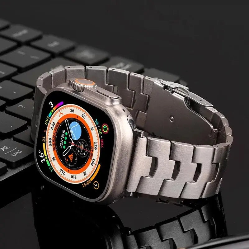 Luxury Titanium Strap for Apple Watch Band Ultra 49mm 45mm 44mm 41mm 38mm Men's Style Bracelet Correa for IWatch SE 8 7 6 5 4 3 Pinnacle Luxuries