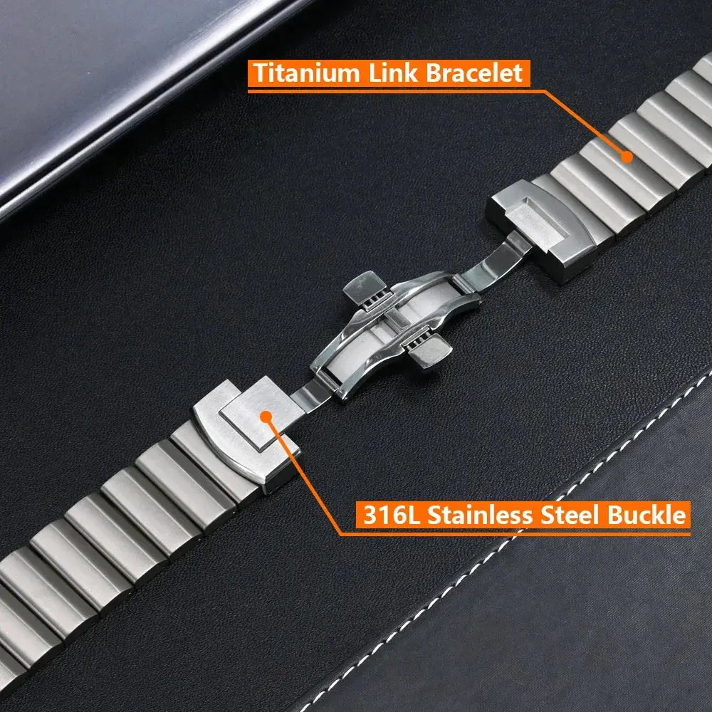 Titanium Strap for Apple Watch Ultra 1/2 49mm 316L Stainless Steel Buckle Band for Iwatch Series 9 8 7 6 45mm 44mm 42mm Bracelet Pinnacle Luxuries