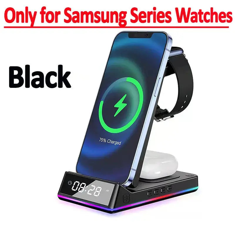 Pinnacle Luxuries 5-in-1 Wireless Charging Station with Alarm Clock - Pinnacle Luxuries