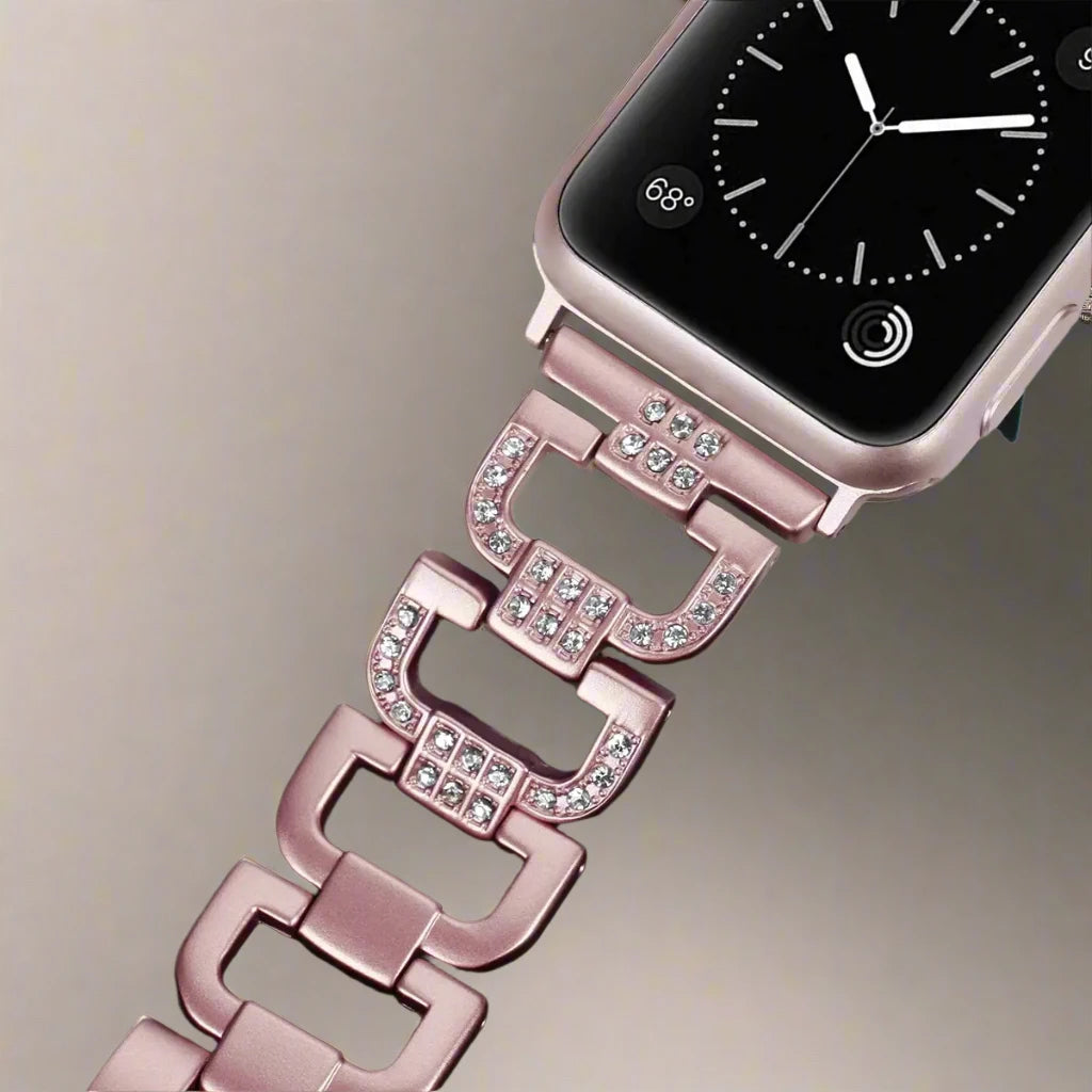 Diamond Strap For Apple Watch Series 10 9 8 7 Stainless Steel Band For iWatch Ultra 2 49mm 41mm 45mm 46mm 42mm 40 44mm Bracelet Pinnacle Luxuries