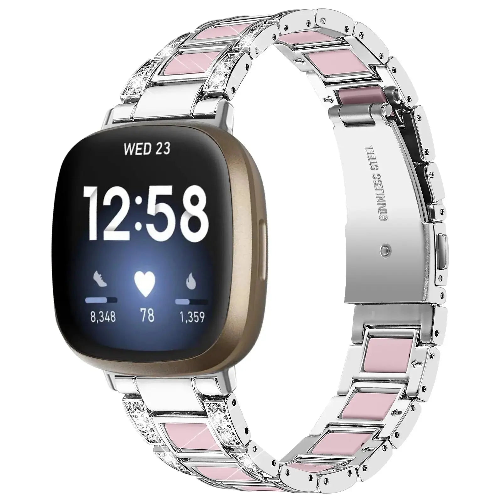 DiamondFlex Stainless Steel Band for Fitbit Versa 3/4 and Sense 1/2 - Pinnacle Luxuries