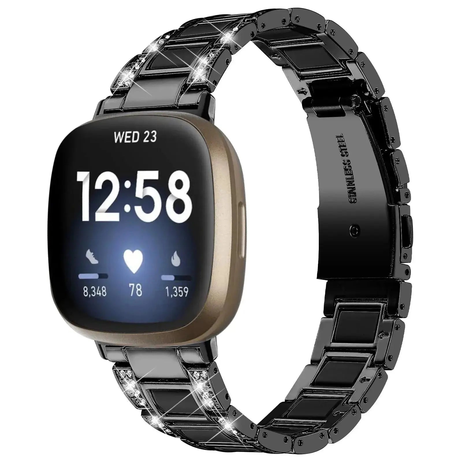 DiamondFlex Stainless Steel Band for Fitbit Versa 3/4 and Sense 1/2 - Pinnacle Luxuries