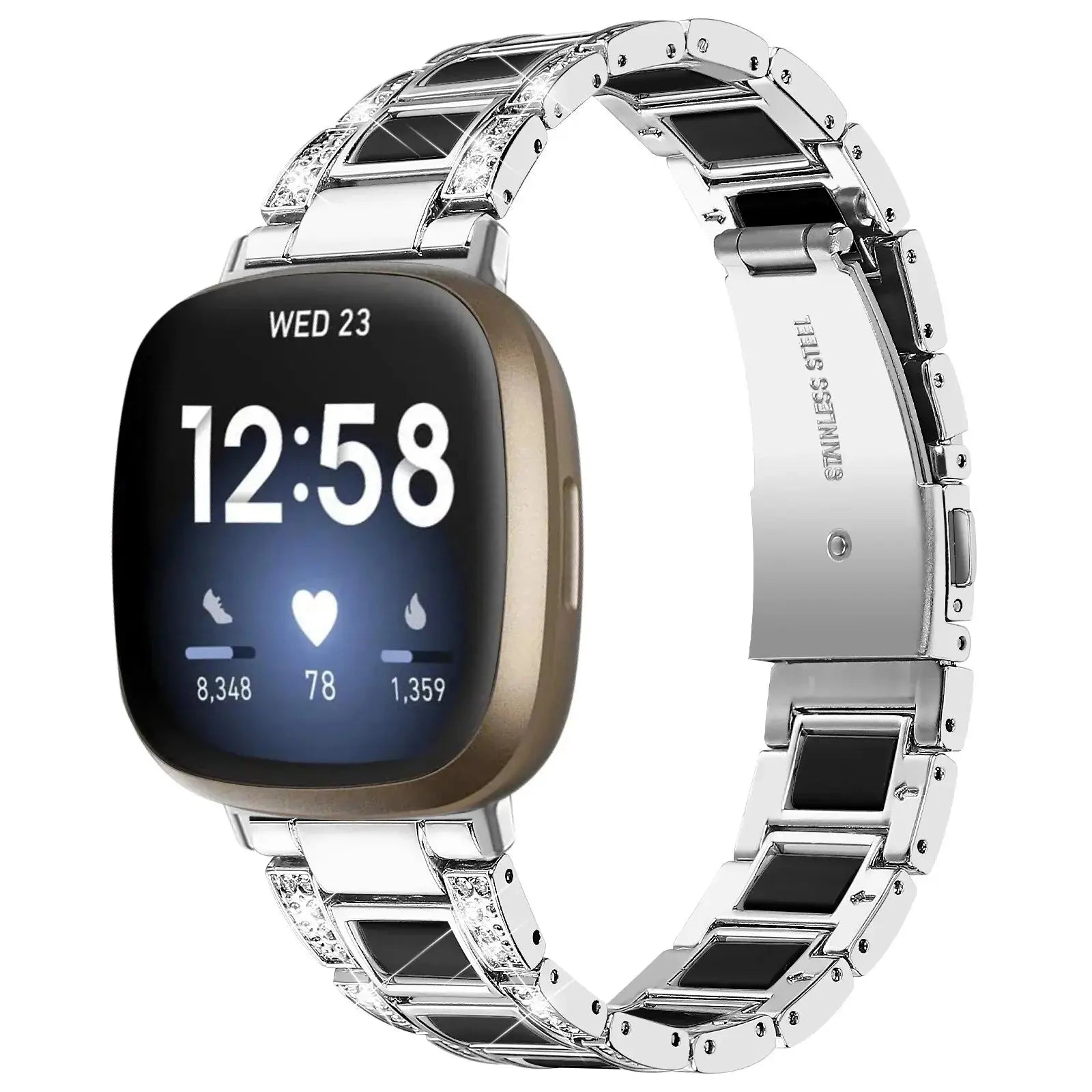 DiamondFlex Stainless Steel Band for Fitbit Versa 3/4 and Sense 1/2 - Pinnacle Luxuries