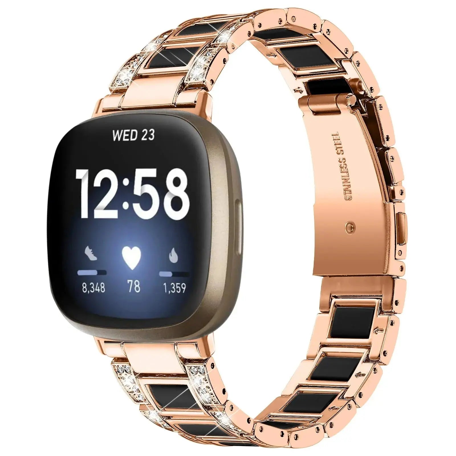 DiamondFlex Stainless Steel Band for Fitbit Versa 3/4 and Sense 1/2 - Pinnacle Luxuries