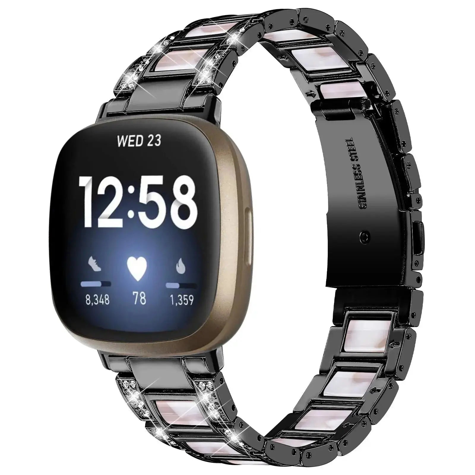 DiamondFlex Stainless Steel Band for Fitbit Versa 3/4 and Sense 1/2 - Pinnacle Luxuries