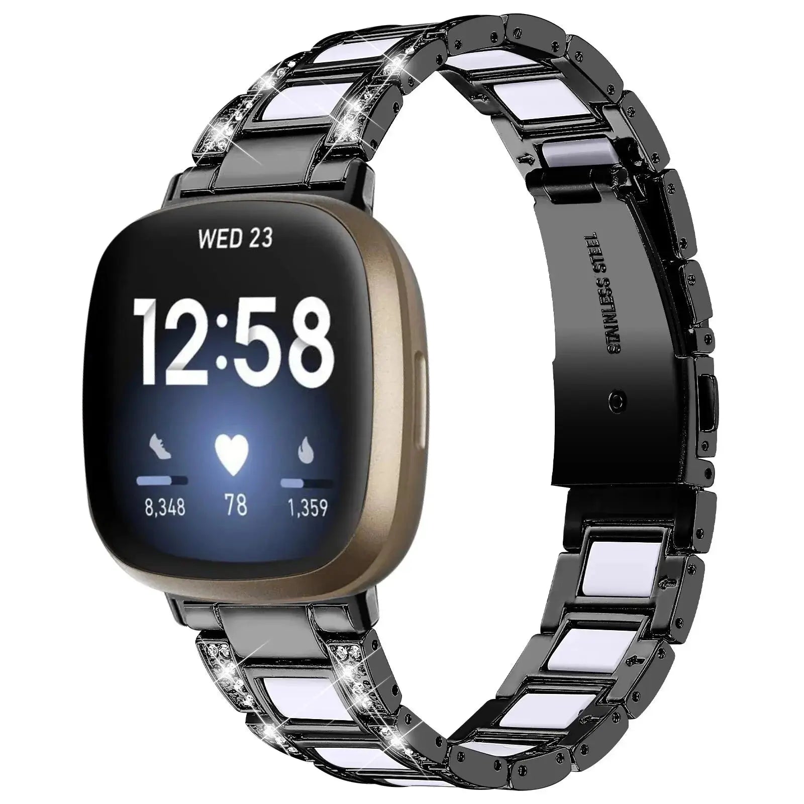 DiamondFlex Stainless Steel Band for Fitbit Versa 3/4 and Sense 1/2 - Pinnacle Luxuries