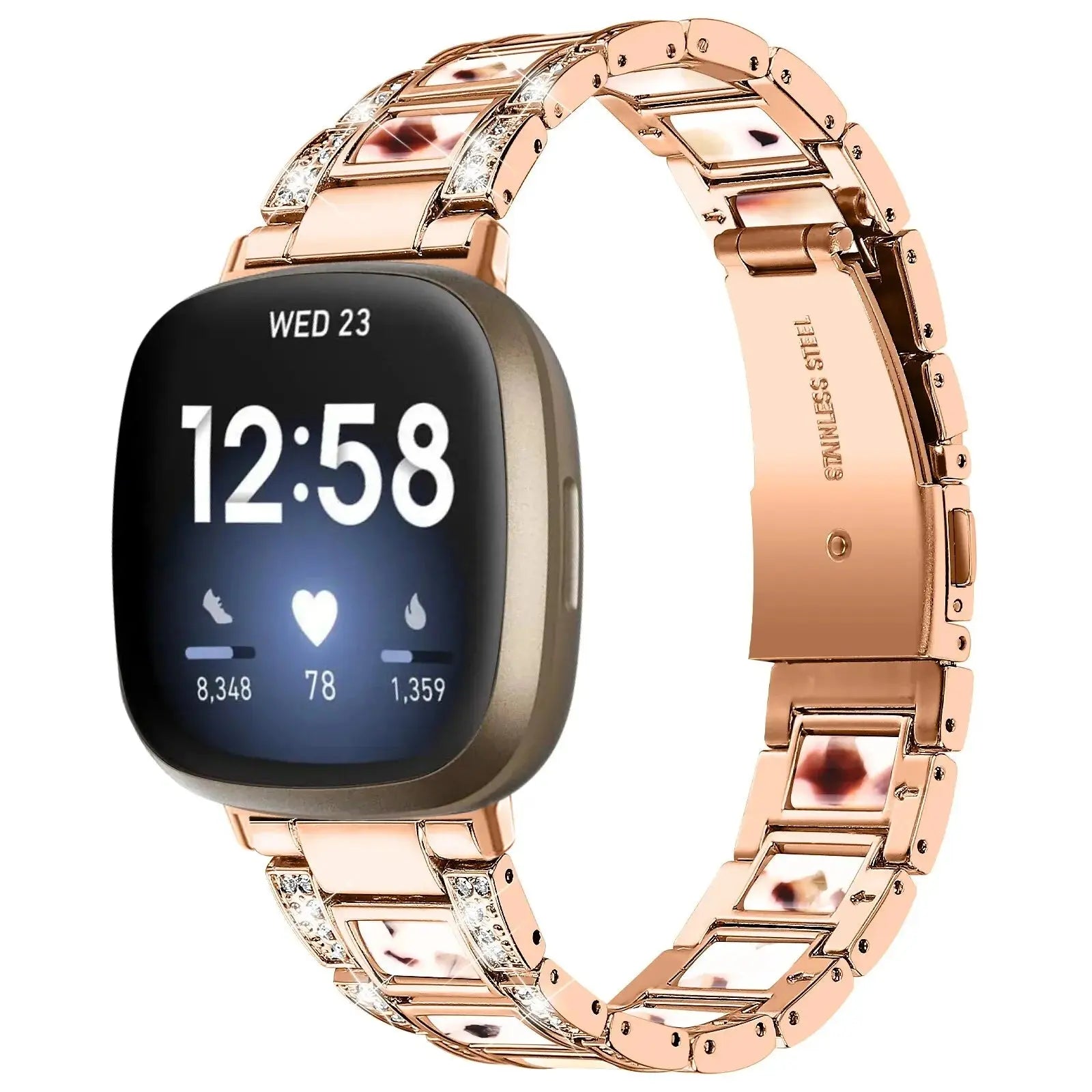 DiamondFlex Stainless Steel Band for Fitbit Versa 3/4 and Sense 1/2 - Pinnacle Luxuries