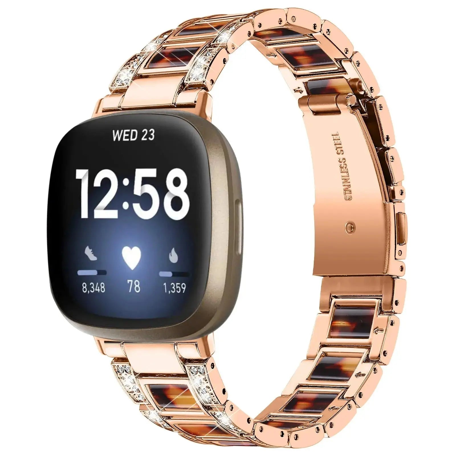 DiamondFlex Stainless Steel Band for Fitbit Versa 3/4 and Sense 1/2 - Pinnacle Luxuries