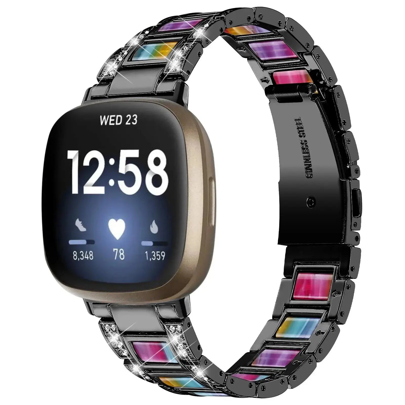 DiamondFlex Stainless Steel Band for Fitbit Versa 3/4 and Sense 1/2 - Pinnacle Luxuries