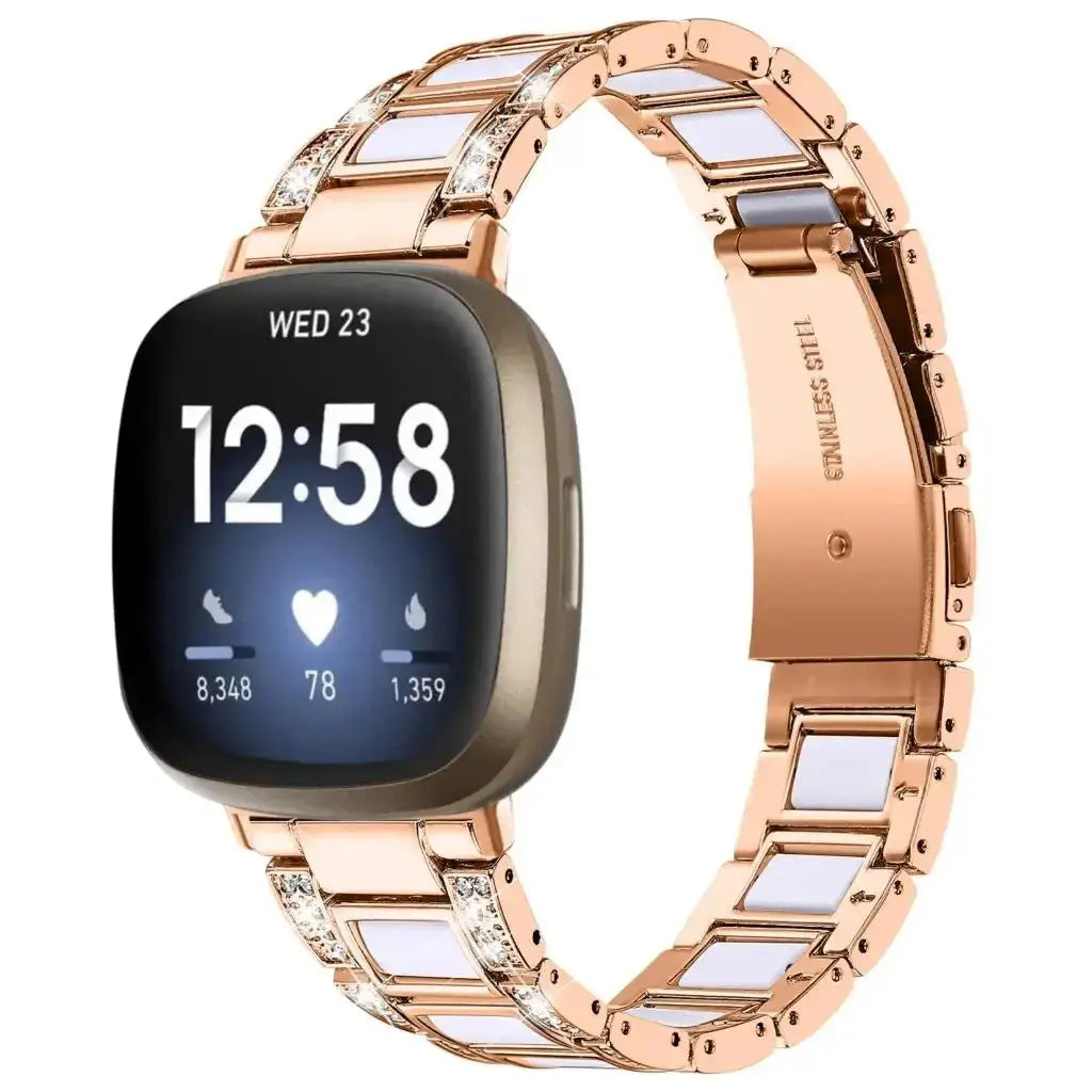 DiamondFlex Stainless Steel Band for Fitbit Versa 3/4 and Sense 1/2 - Pinnacle Luxuries