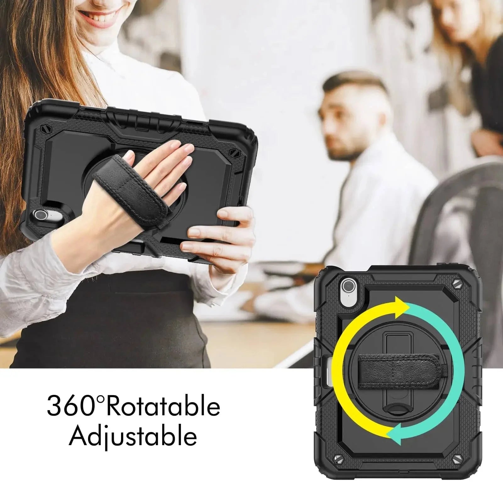 Case for iPad Mini 7 (A17 Pro)2024/ Mini 6 8.3'' with Screen Protector Pencil Holder [360 Rotating Hand Strap] &Stand Shockproof Pinnacle Luxuries