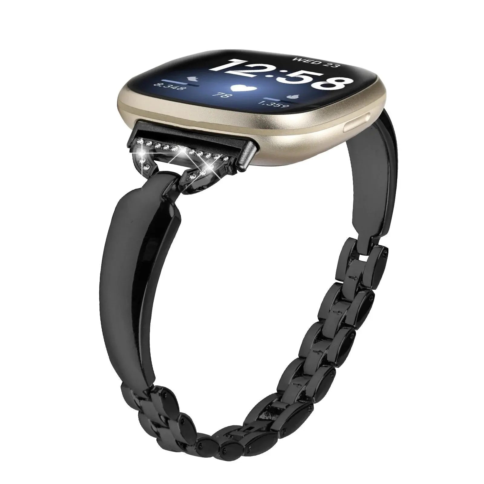 Steel Blossom Crystal Band For Fitbit Versa 3 | Fitbit Versa 4 | Fitbit Sense - Pinnacle Luxuries