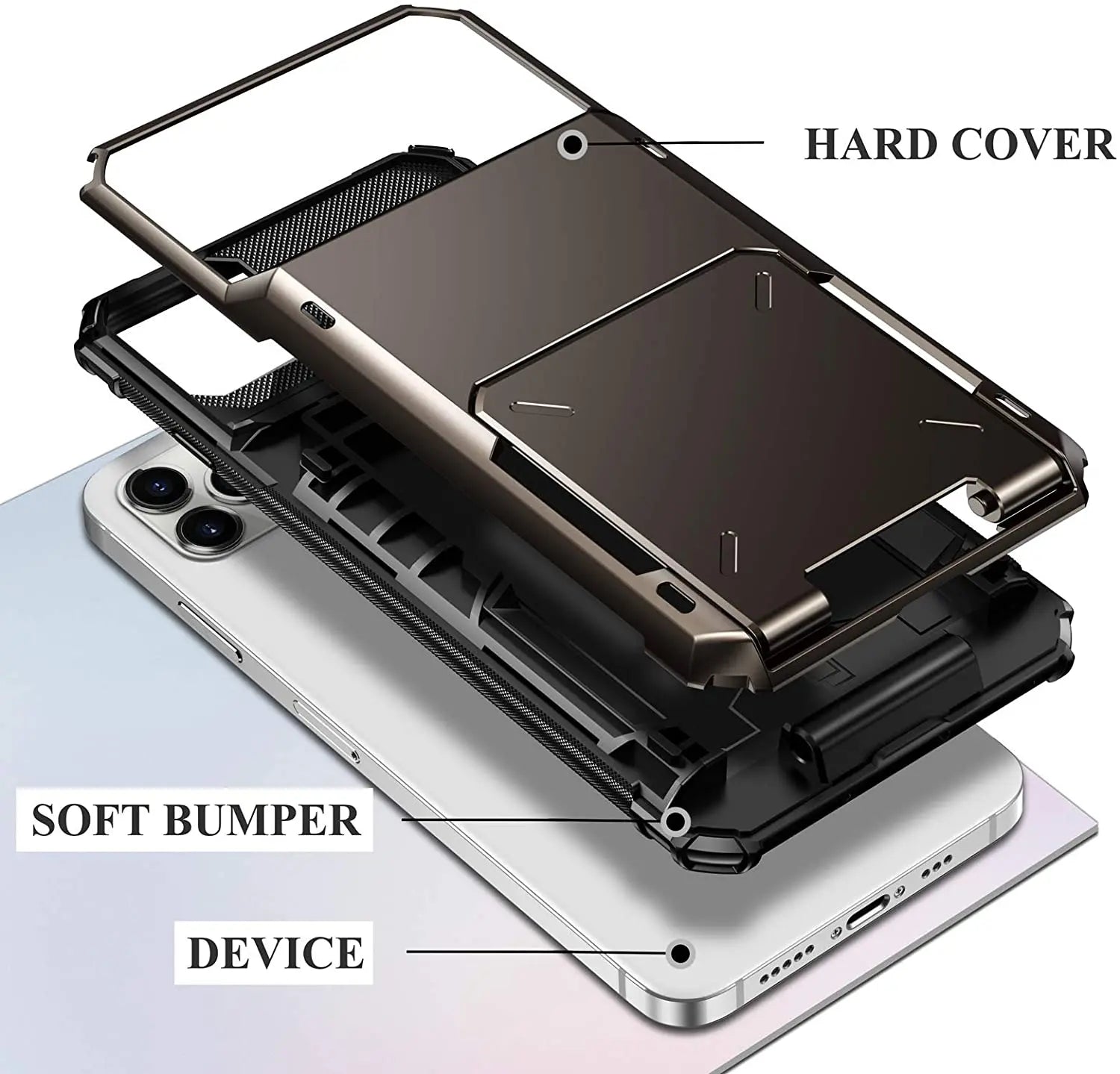 Card Slots Wallet Case For iPhone 15 Pro Max iPhone 15 Plus Pro 2023 Cover Slide Armor Wallet Card Slots Holder Pinnacle Luxuries