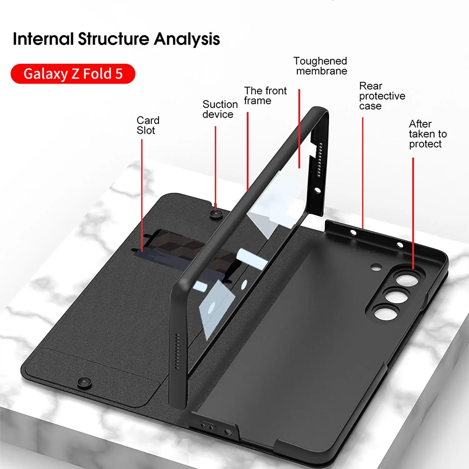 Rugged Custom Leather Case For Samsung Galaxy Z fold 5 Pinnacle Luxuries