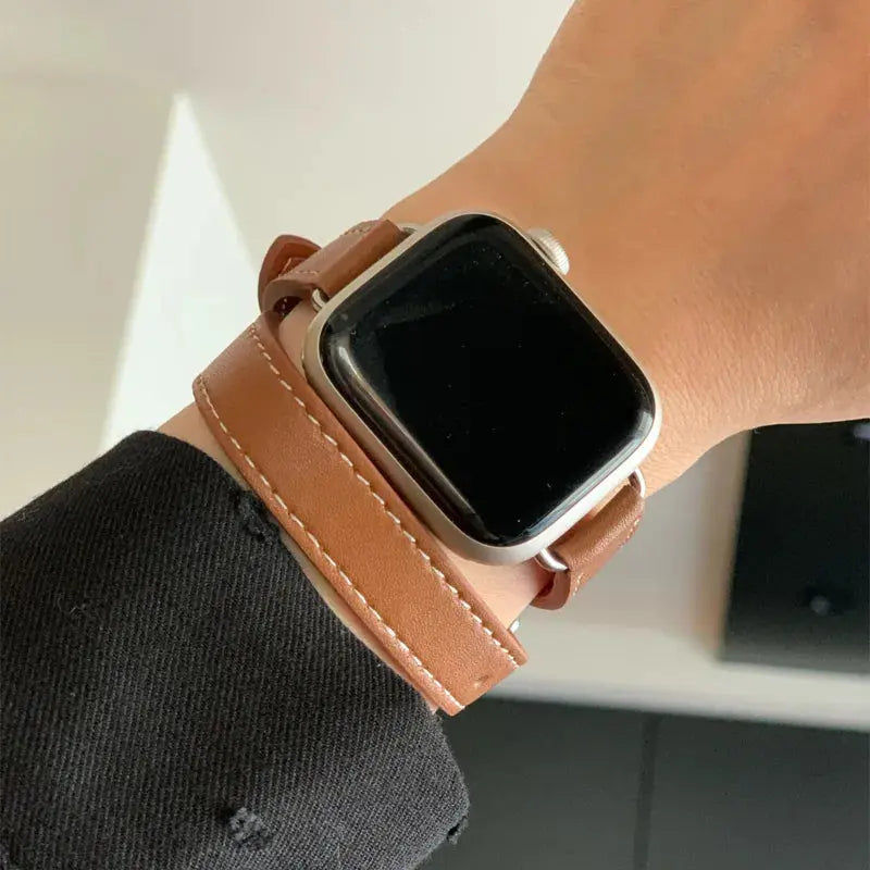 Leather Strap for Apple Watch Band 49mm 41mm 45mm 40mm 44mm Correa For IWatch Series 9 8 7 6 SE 5 4 Ultra 2 Replacement Bracelet Pinnacle Luxuries