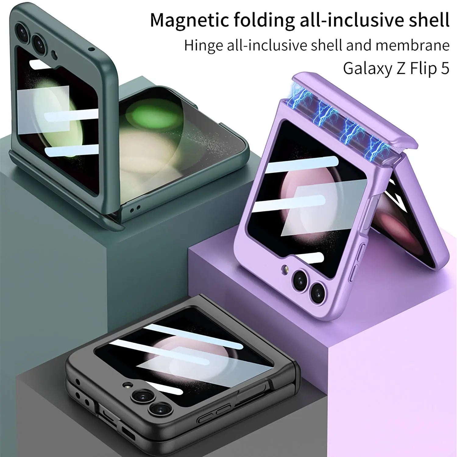 Pinnacle Luxuries Magnetic Hinge 360 Degree Protective Case for Samsung Galaxy Z Flip 5 Pinnacle Luxuries