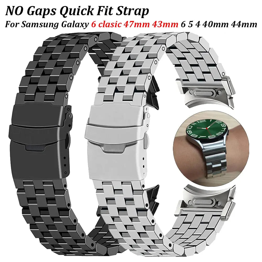 Quick Fit Stainless Steel Strap for Samsung Galaxy 6classic 47mm 43mm 5pro 45mm Luxury Men Band for Galaxy Watch 6 5 4 40mm 44mm Pinnacle Luxuries