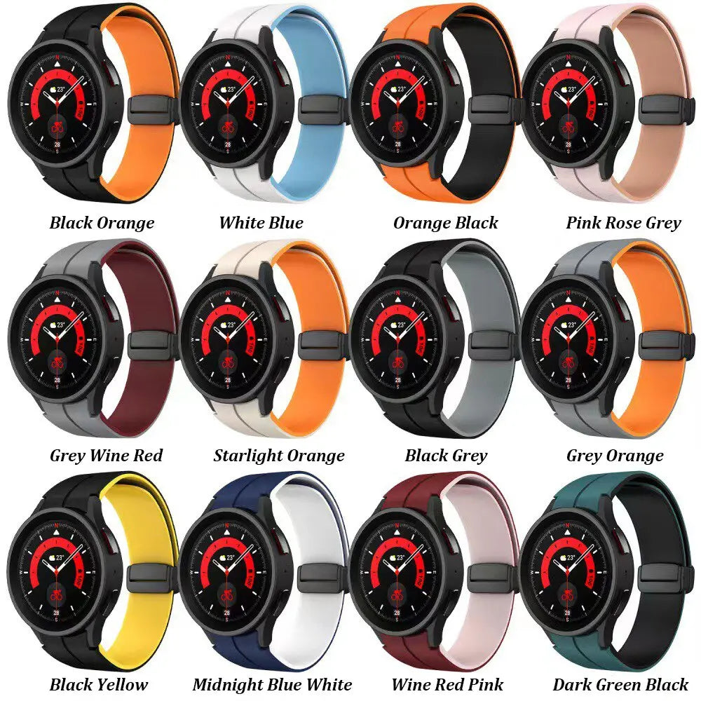 Magnetic D Buckle Strap for Samsung Galaxy 6classic 47mm 43mm 6 5 4 40mm 44mm Sports Silicone Band for Galaxy 5pro 45mm 4classic Pinnacle Luxuries
