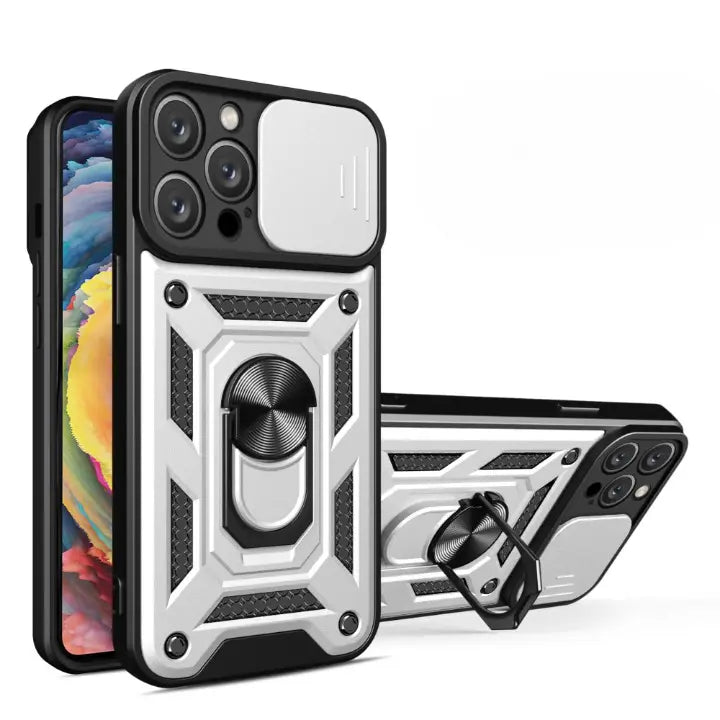 Case For iPhone 15 Pro Max 14 Pro 13 12 11 Pro Max XR XS Max 7 8 SE Slide Camera Magnetic Kickstand Armor Shockproof Phone Cover Pinnacle Luxuries