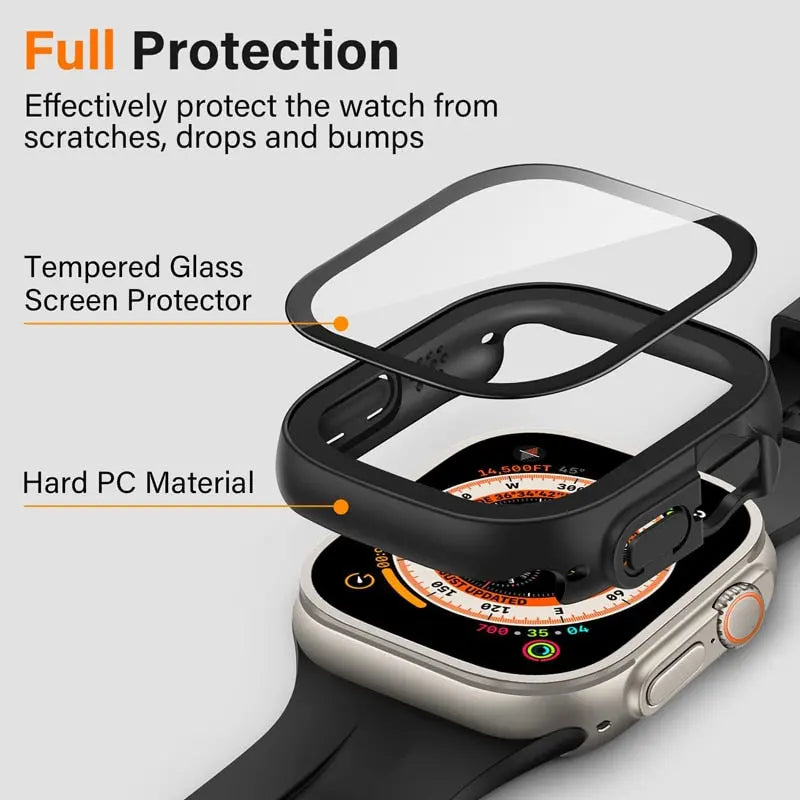 Waterproof Tempered Glass For Apple Watch Case Ultra 49mm Frame Screen Protectors for Iwatch Series ULTRA 49MM Clear Full Cover Pinnacle Luxuries
