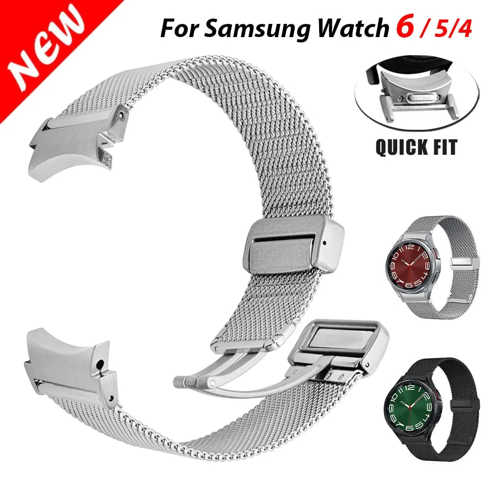 Quick Fit Stainless Steel Strap for Galaxy Watch 6/5/5pro 40mm 44mm 45mm Milanese for Samsung Galaxy Watch 6 Classic 43mm 47mm Pinnacle Luxuries