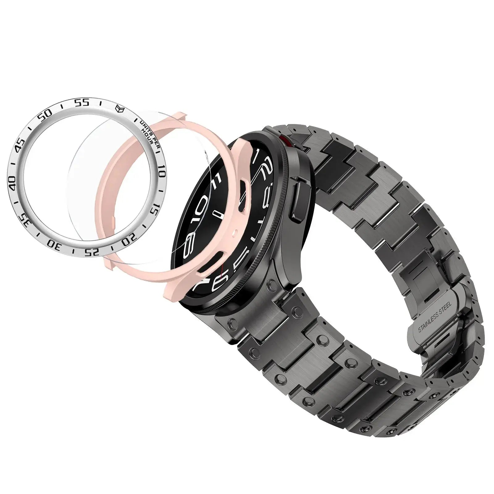 Titanium Elegance Band & Armor Case for Samsung Galaxy Watch