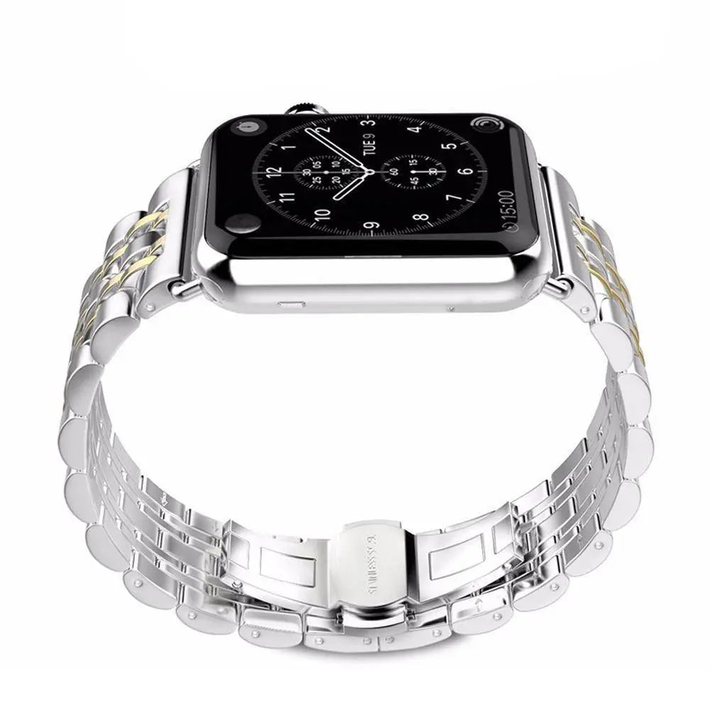 Stainless Steel Metal Band With Butterfly Clasp For Apple Watch - Pinnacle Luxuries