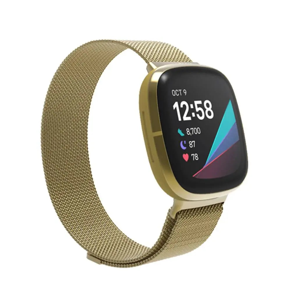 Fitbit Versa 3 / Fitbit Sense Premium Stainless Steel Milanese Mesh Loop Band - Pinnacle Luxuries