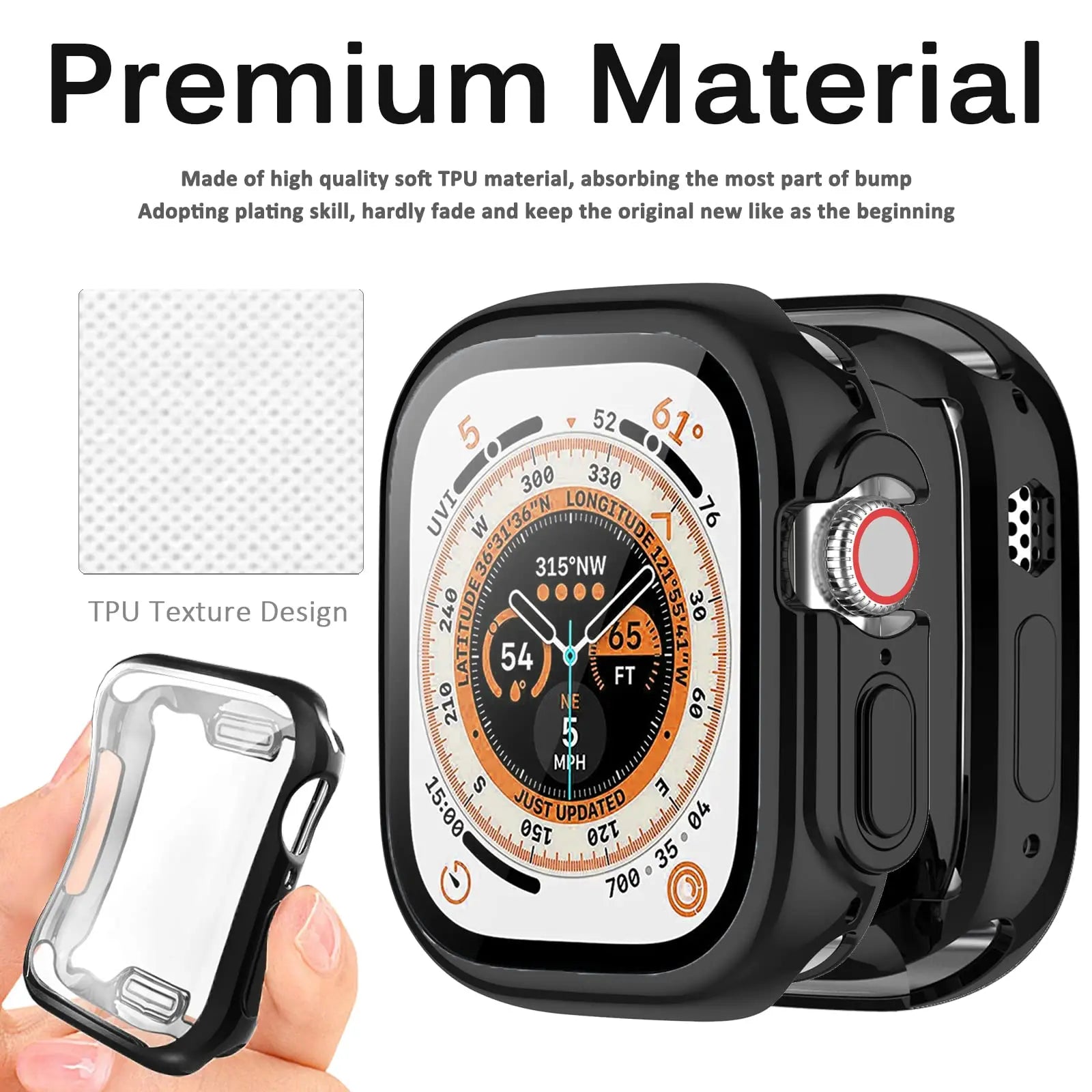 Pinnacle Custom Soft TPU Case For Apple Watch Ultra 49mm Screen Protector - Pinnacle Luxuries