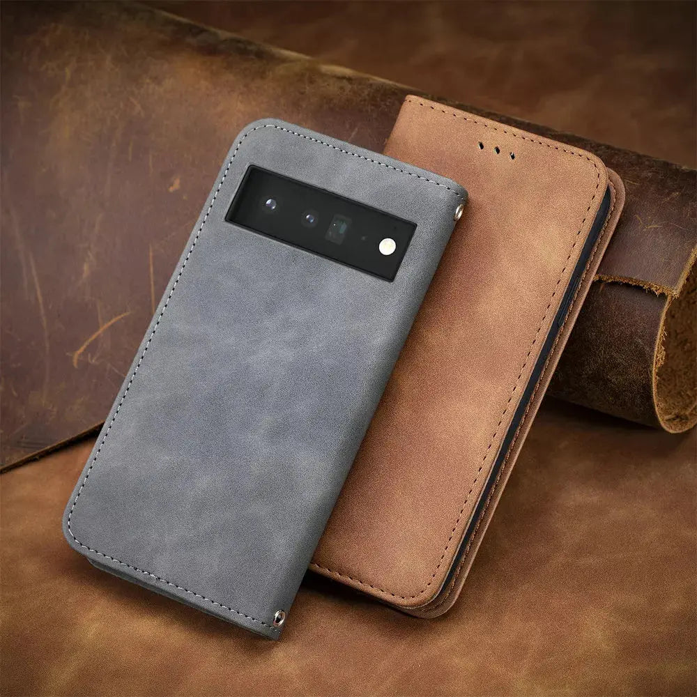 Luxurious Leather Wallet Case For Google Pixel 6 6 Pro 6A - Pinnacle Luxuries