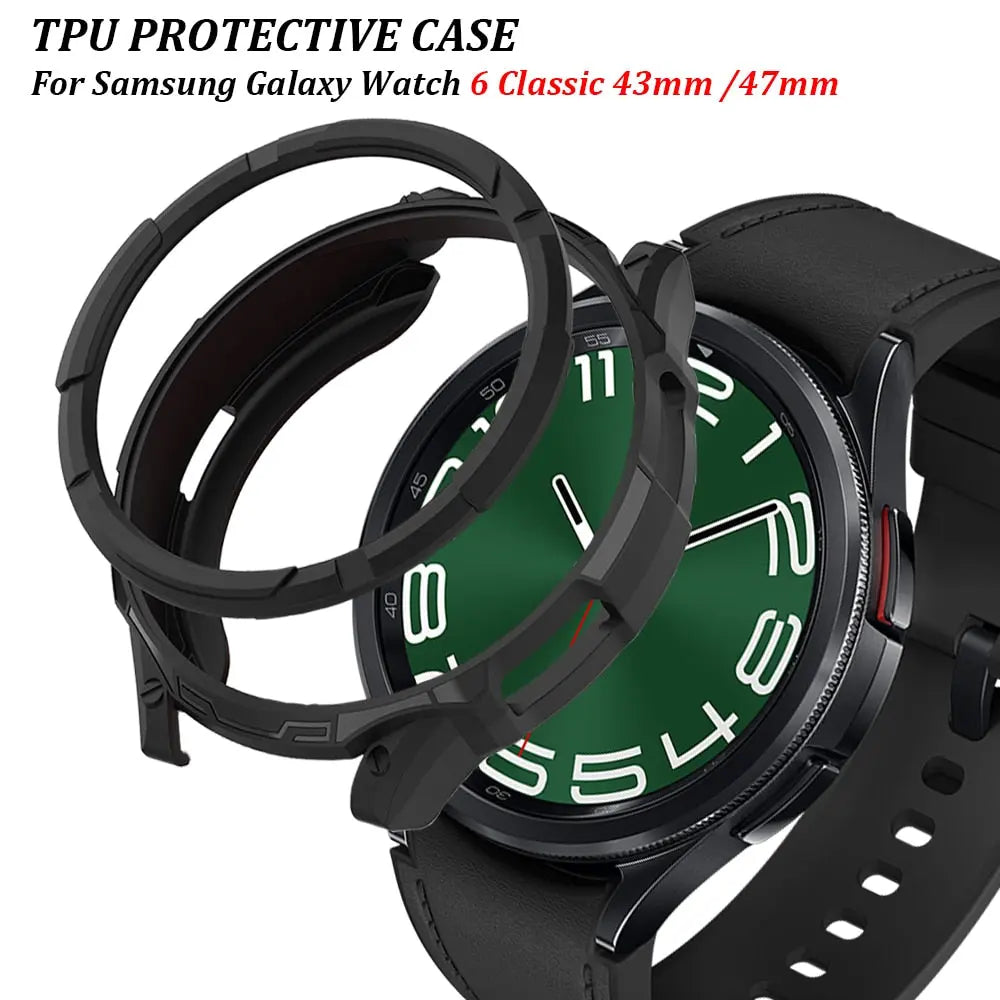 360Guard Touchscreen Bumper Case For Samsung Galaxy Watch 6 Classic 43mm 47mm Pinnacle Luxuries