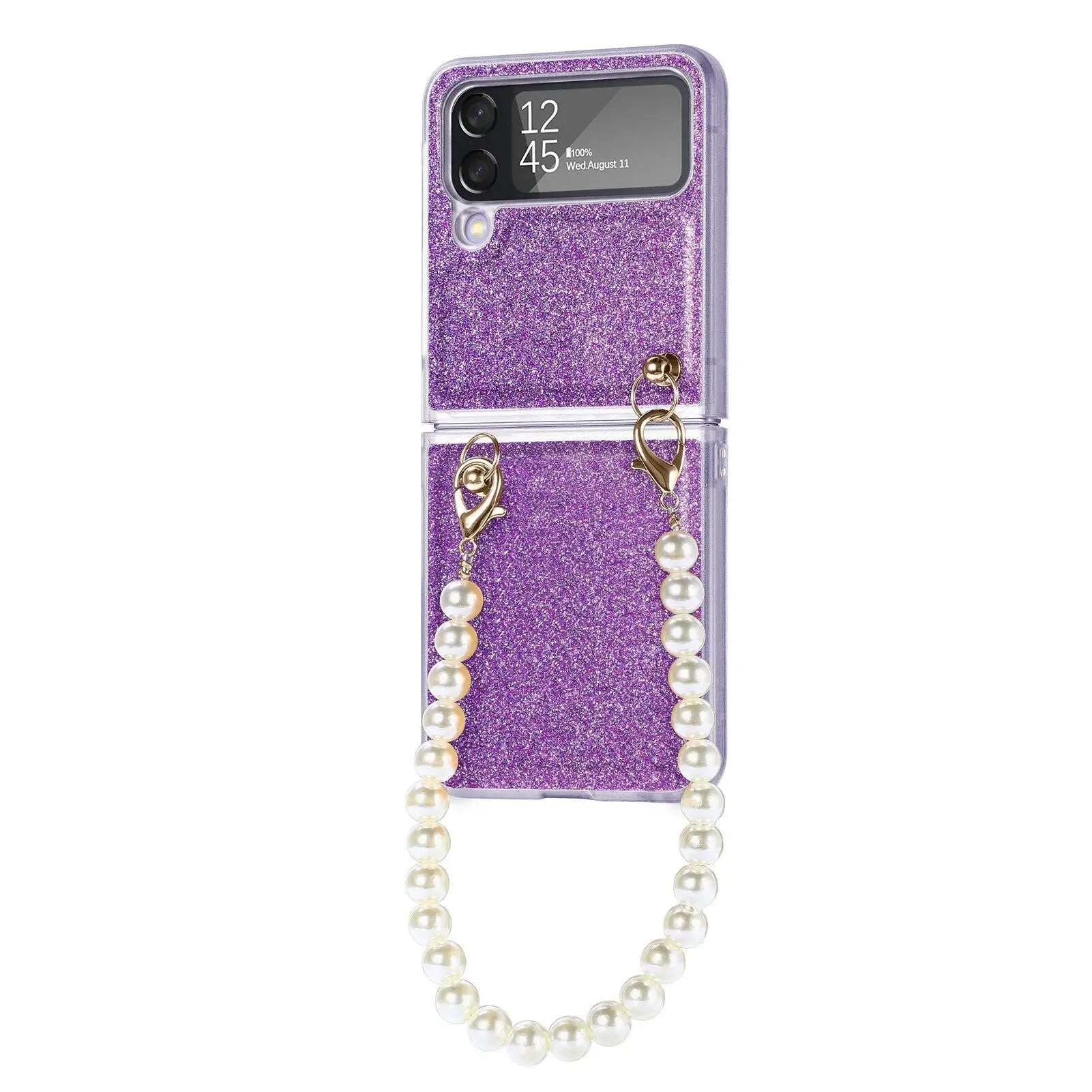 Sparkling Pearl Chain Case For Samsung Galaxy Z Flip 4 - Pinnacle Luxuries