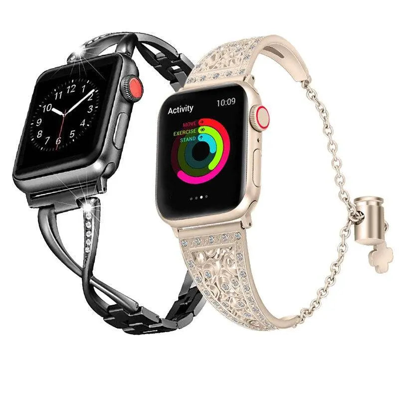 Womens Crystal Collection Pair Of Bands For Apple Watch - Pinnacle Luxuries