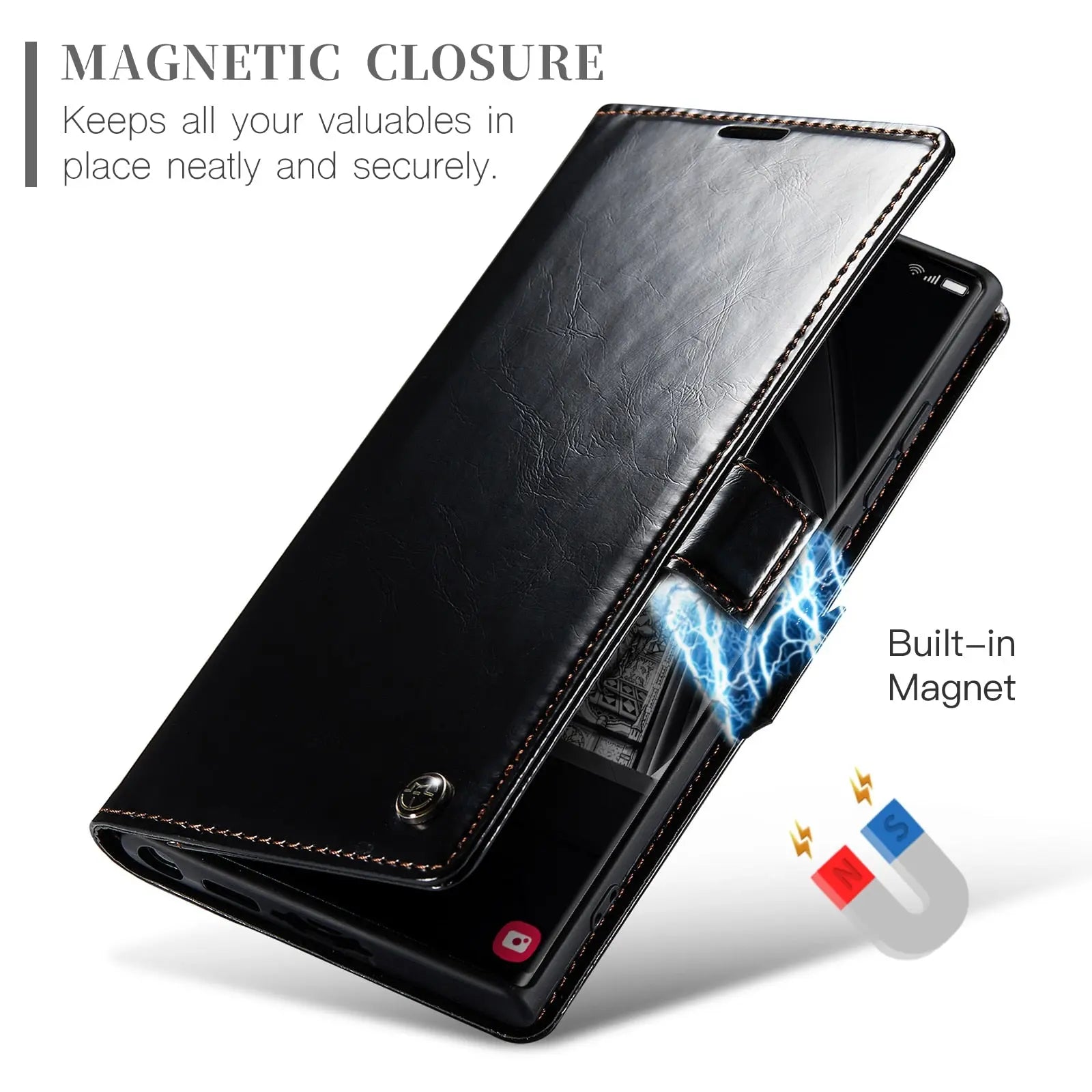 Pinnacle Premium Leather Wallet Case For Samsung Galaxy S23 Ultra - Pinnacle Luxuries