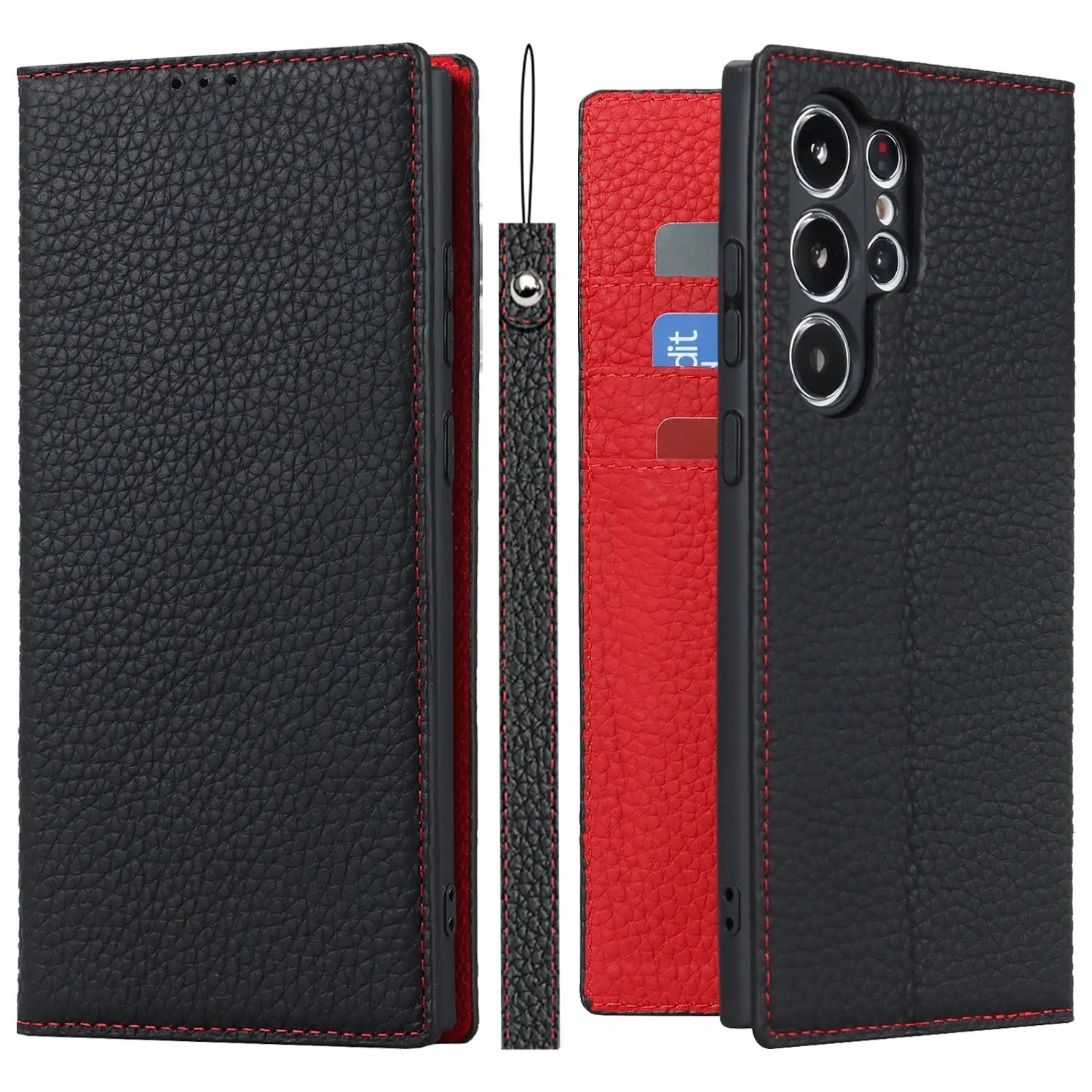 Pinnacle Genuine Leather Wallet Case For Samsung Galaxy S23 Ultra - Pinnacle Luxuries