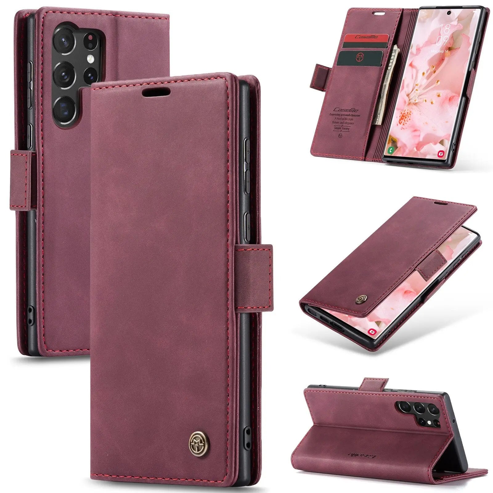 Pinnacle Premium Leather Wallet Case Samsung Galaxy S23 Ultra - Pinnacle Luxuries