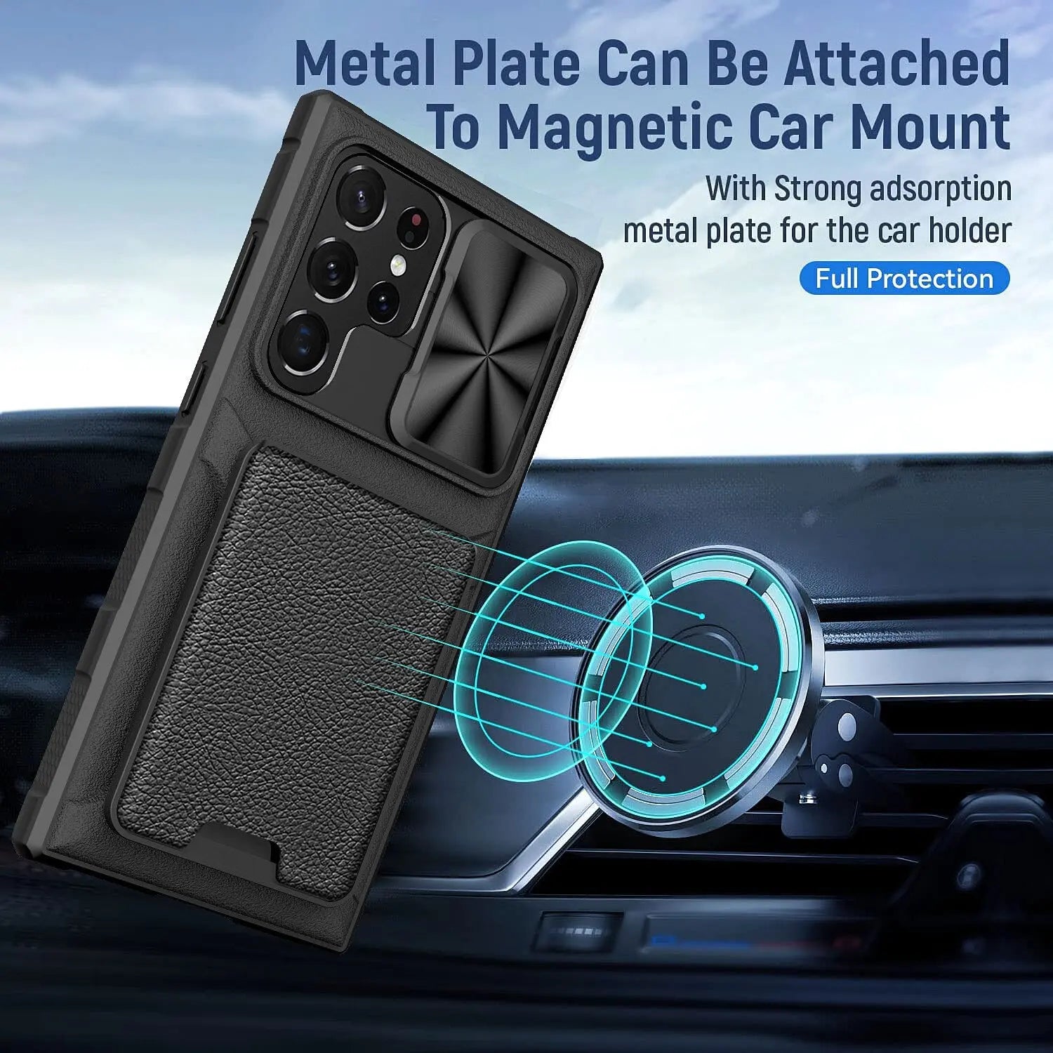 Pinnacle Rugged Shockproof Wallet Card Holder Case For Samsung Galaxy S23 Ultra - Pinnacle Luxuries