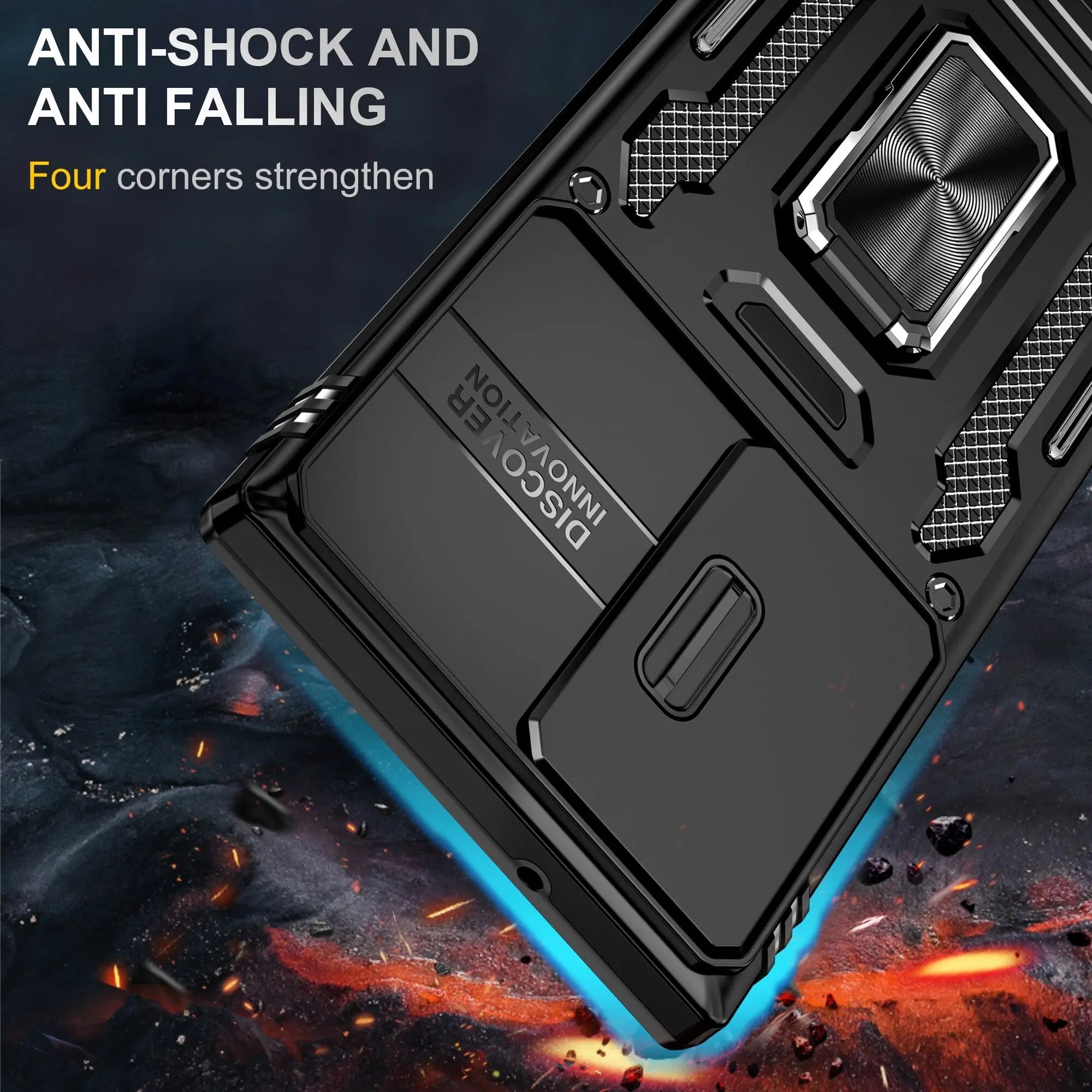 for Samsung Galaxy S23 Ultra S23+ Case with Magnetic Ring Kickstand and Camera Cover Military Grade Shockproof Protective Case - Pinnacle Luxuries