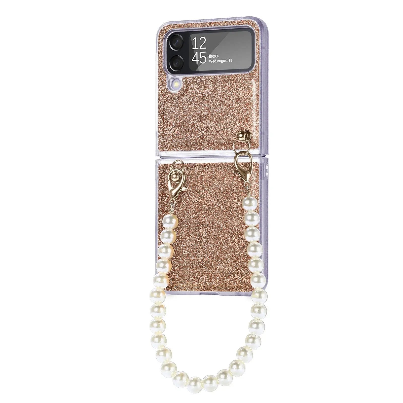 Sparkling Pearl Chain Case For Samsung Galaxy Z Flip 4 - Pinnacle Luxuries