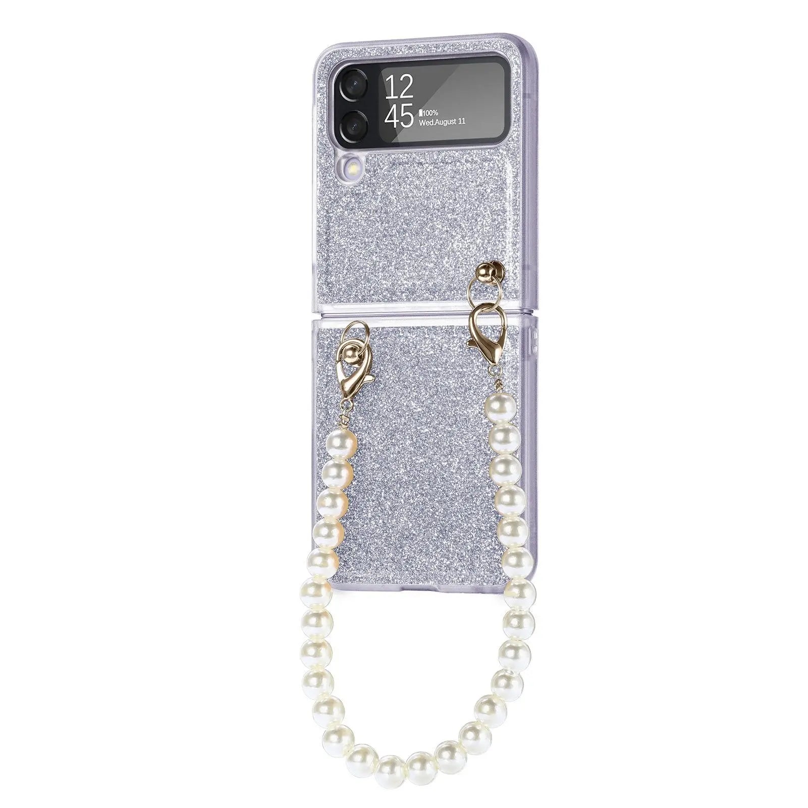 Sparkling Pearl Chain Case For Samsung Galaxy Z Flip 4 - Pinnacle Luxuries