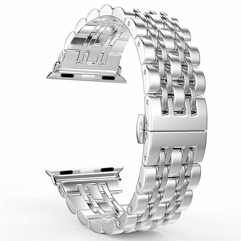 Stainless Steel Metal Band With Butterfly Clasp For Apple Watch - Pinnacle Luxuries