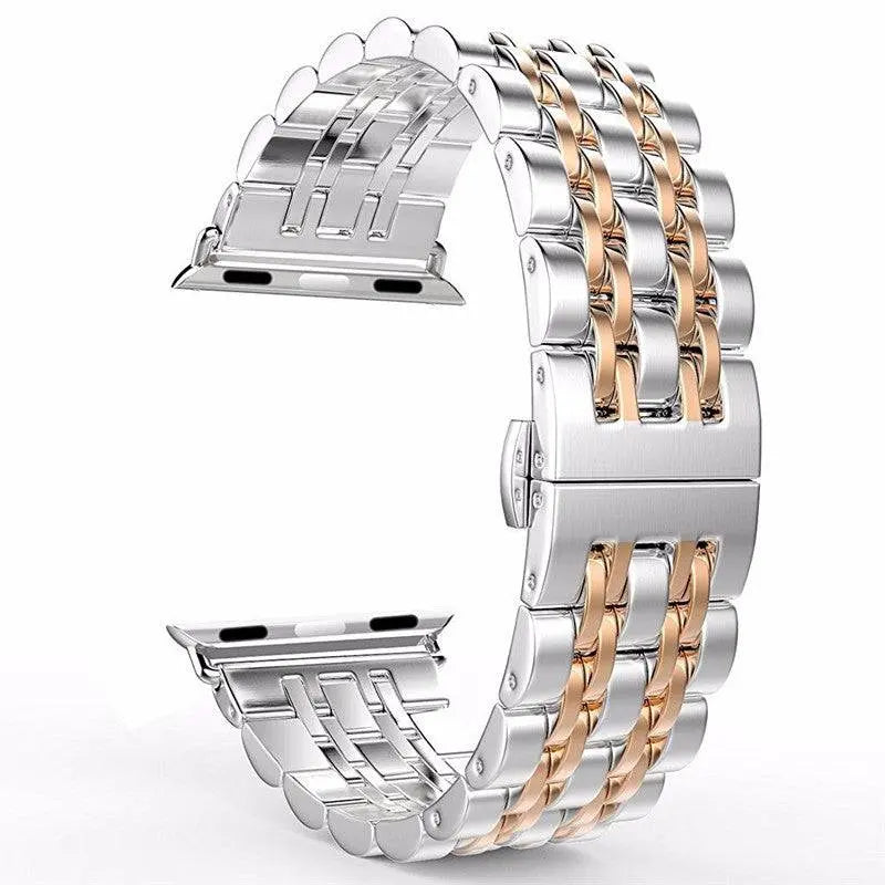 Stainless Steel Metal Band With Butterfly Clasp For Apple Watch - Pinnacle Luxuries