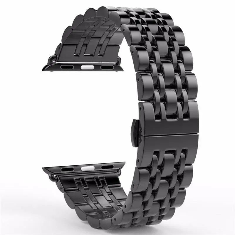 Stainless Steel Metal Band With Butterfly Clasp For Apple Watch - Pinnacle Luxuries