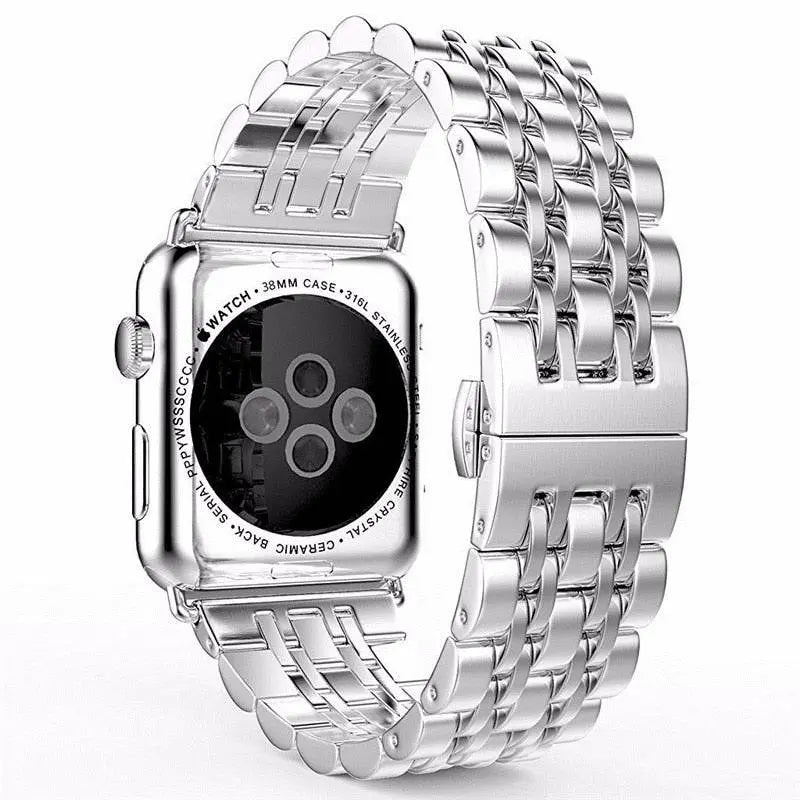 Stainless Steel Metal Band With Butterfly Clasp For Apple Watch - Pinnacle Luxuries