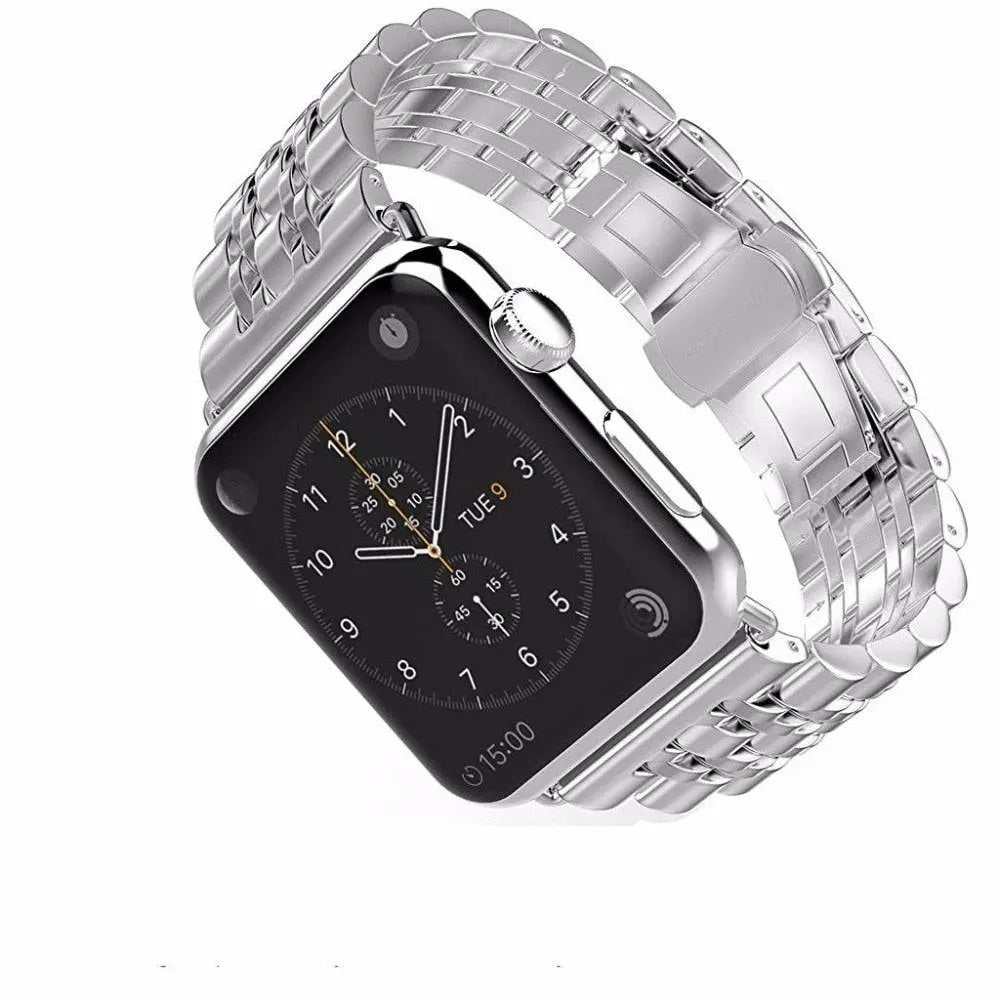 Stainless Steel Metal Band With Butterfly Clasp For Apple Watch - Pinnacle Luxuries