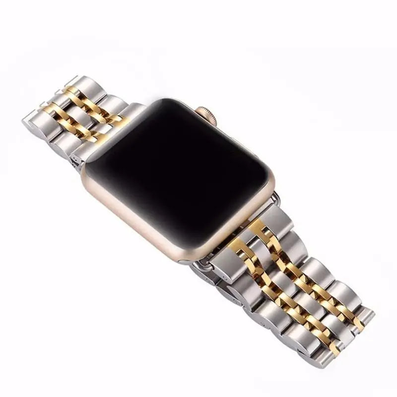 Stainless Steel Metal Band With Butterfly Clasp For Apple Watch - Pinnacle Luxuries