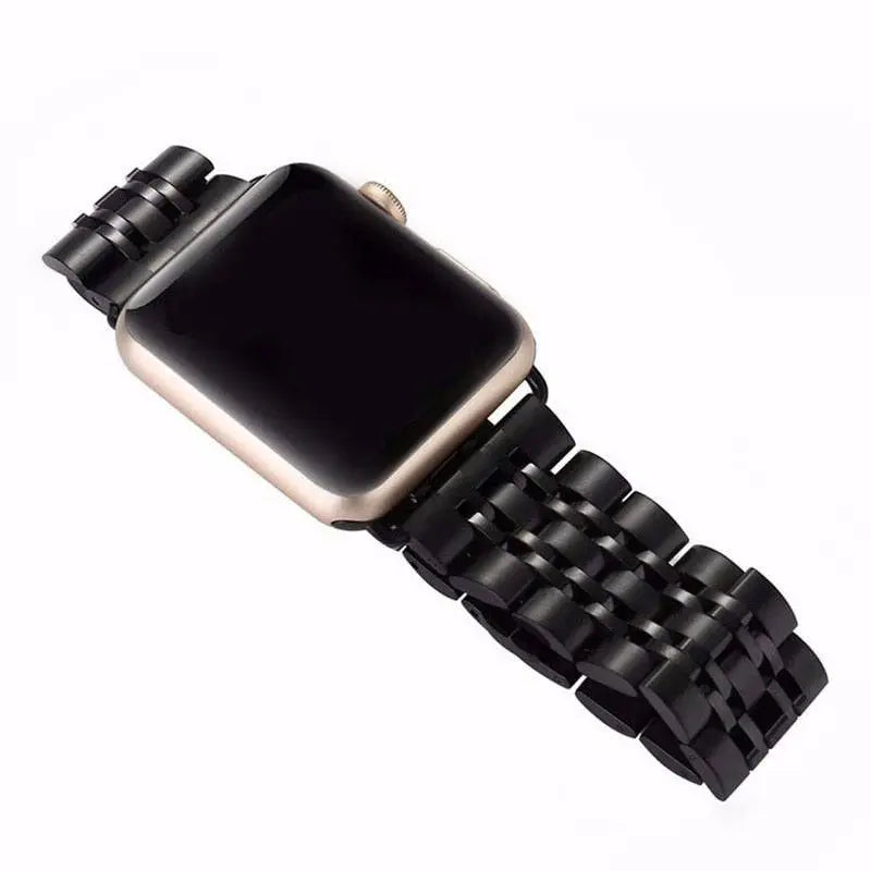 Stainless Steel Metal Band With Butterfly Clasp For Apple Watch - Pinnacle Luxuries