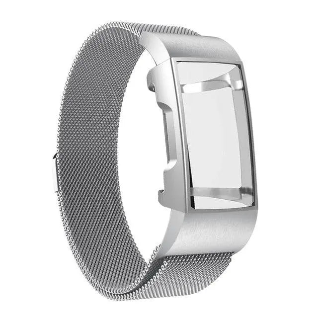 Fitbit Charge 3 & 4 Pristine Stainless Steel Mesh Watch Band Case - Pinnacle Luxuries